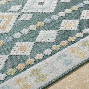 Metta Medium Green Outdoor Area Rug - Clearance