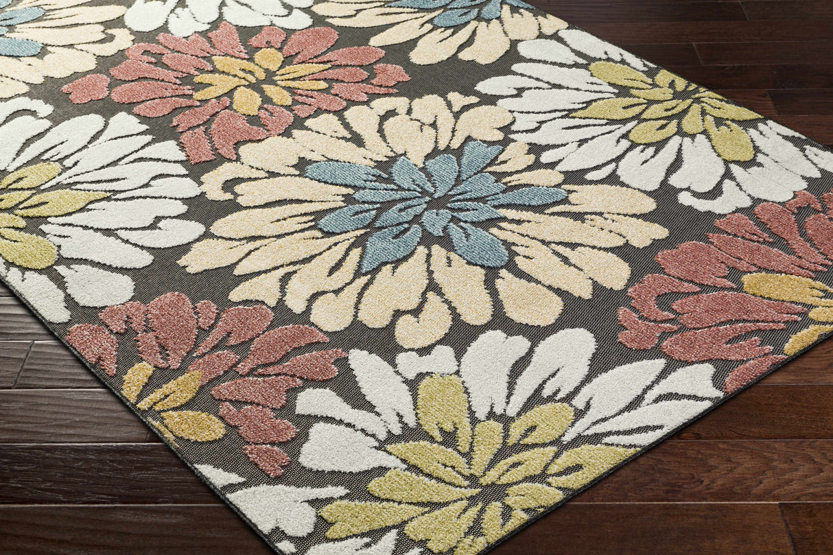 Minga Charcoal Outdoor Area Rug - Clearance