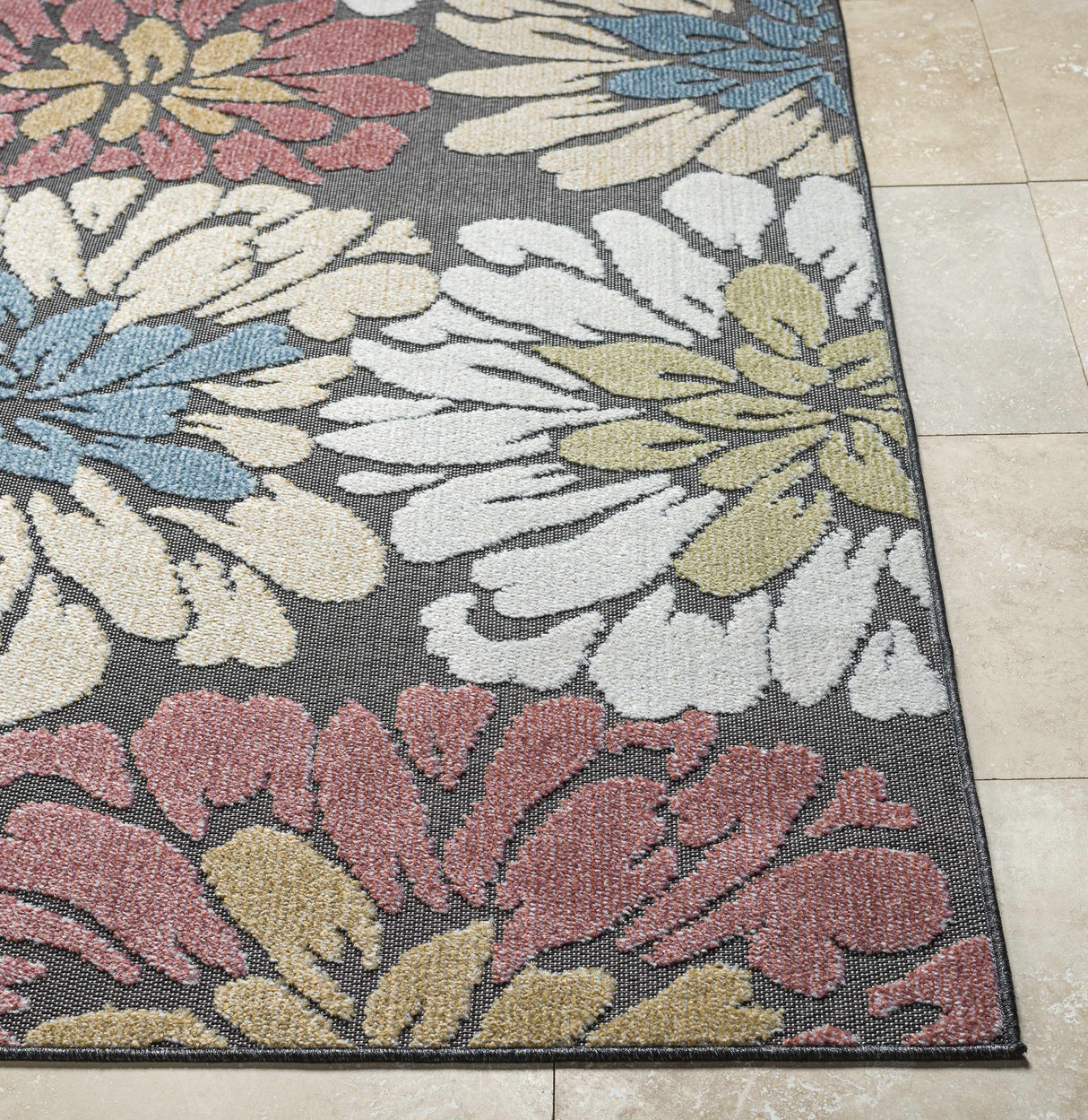 Minga Charcoal Outdoor Area Rug - Clearance
