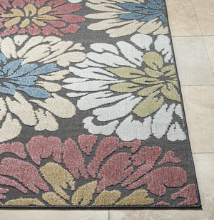 Minga Charcoal Outdoor Area Rug - Clearance