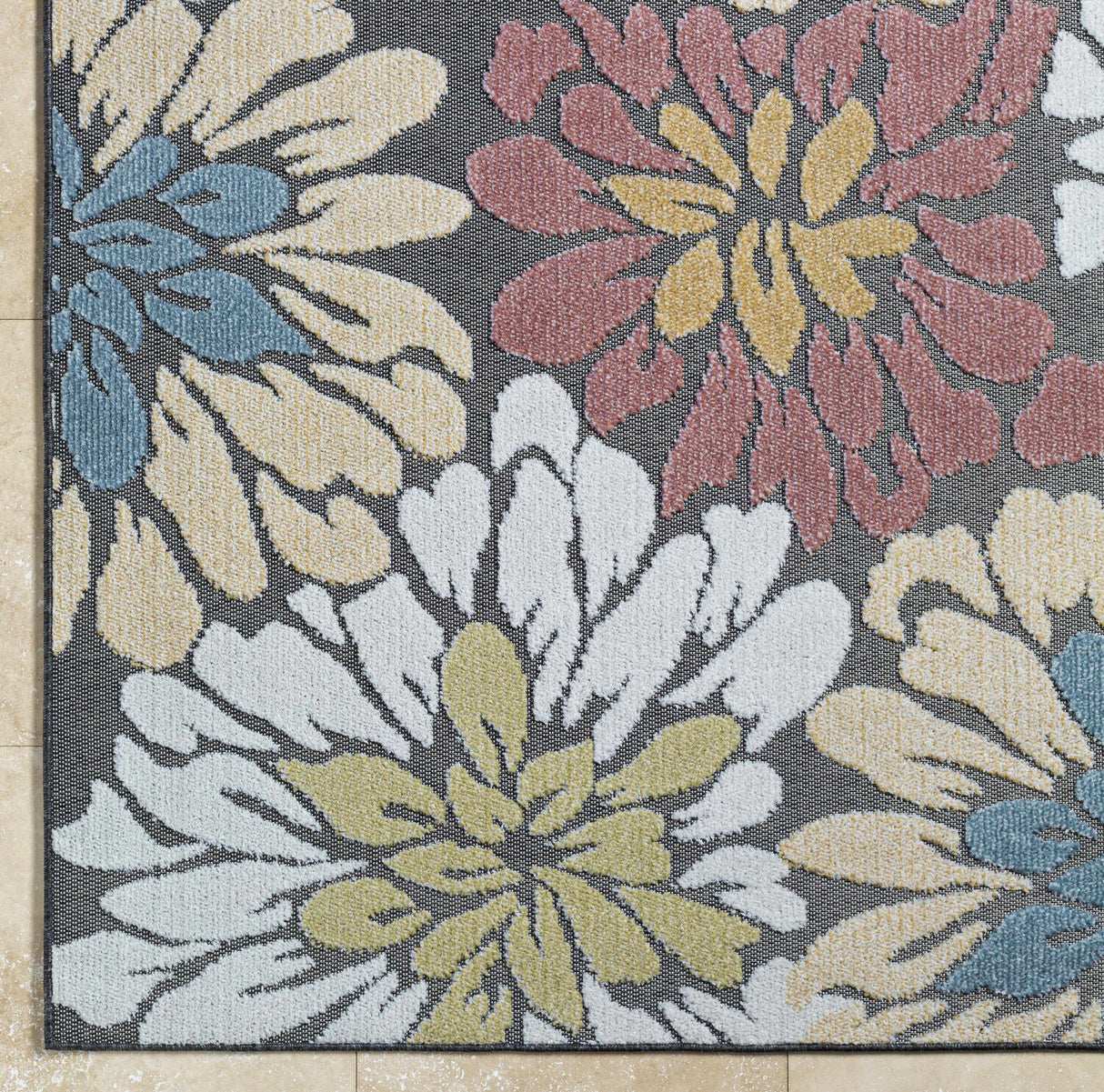 Minga Charcoal Outdoor Area Rug - Clearance