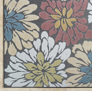 Minga Charcoal Outdoor Area Rug - Clearance