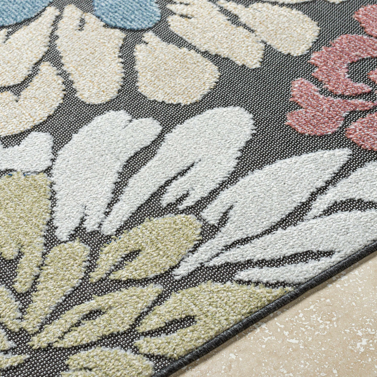 Minga Charcoal Outdoor Area Rug - Clearance