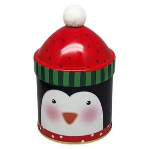 Gift Tin with Pom Pom Hat - Penguin
