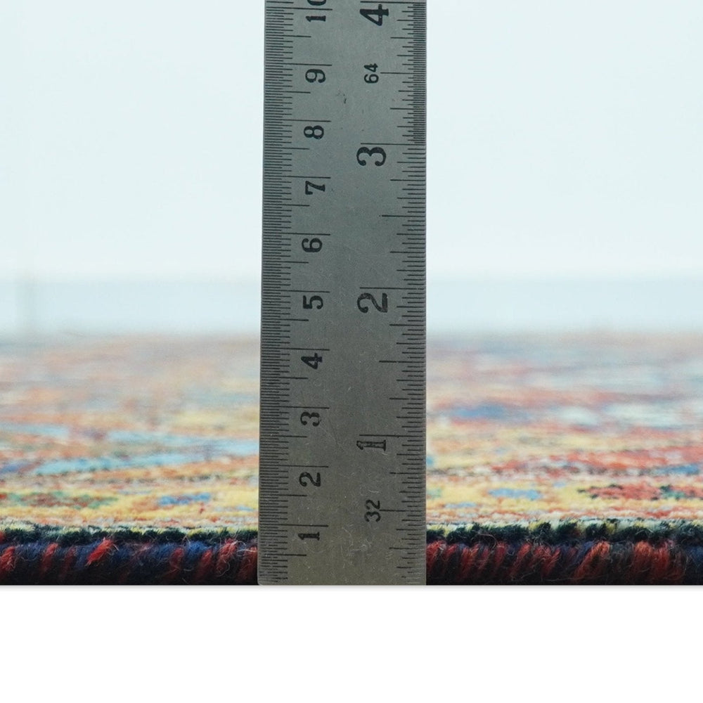 Multicolor Modern Chevron Design 7x10 Hand Knotted wool Area Rug