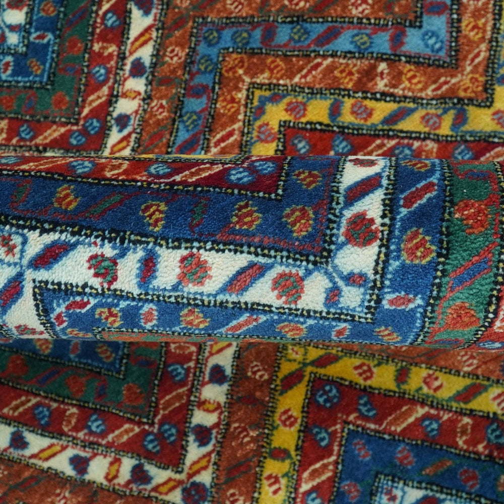 Multicolor Modern Chevron Design 7x10 Hand Knotted wool Area Rug