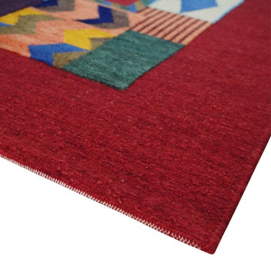 5x7 Multicolor Abstract Wool Hand Woven Southwestern Lori Gabbeh Rug