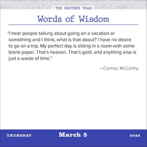 The Writer's Year Page-A-Day Calendar 2026: 365 Days of Inspiration, Prompts, and Quotes