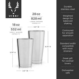 2-piece harrison shaker tin set in stainless steel viski®
