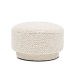 Mushroom Footstool with Sherpa - Textured Upholstery - Accent Stools
