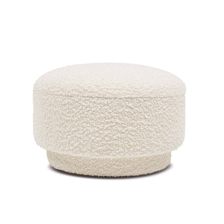 Mushroom Footstool with Sherpa - Textured Upholstery - Accent Stools