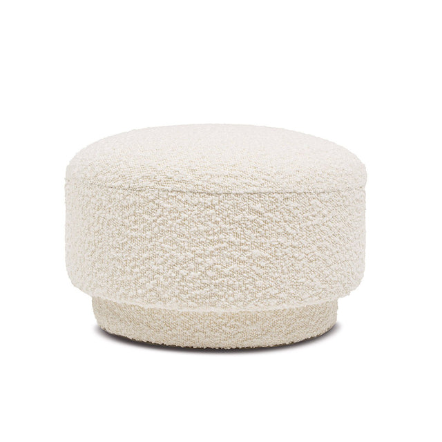 Mushroom Footstool with Sherpa - Textured Upholstery - Accent Stools