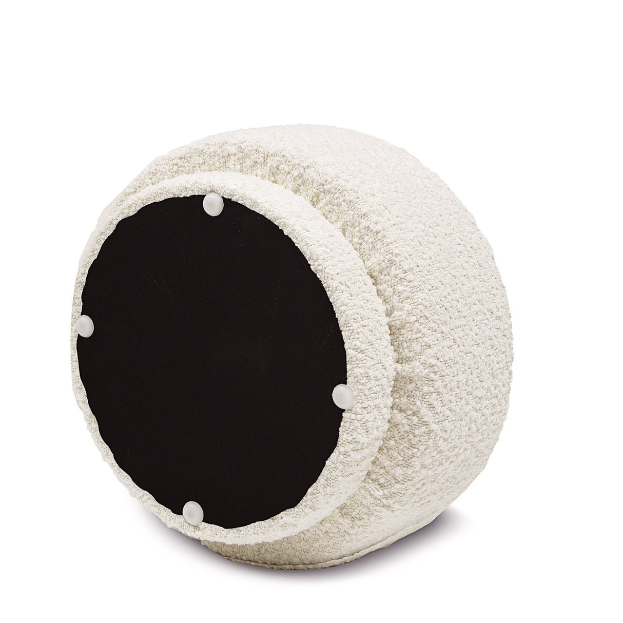 Mushroom Footstool with Sherpa - Textured Upholstery - Accent Stools