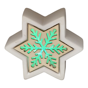 Color Changing Dolomite & Wood Decor - Snowflake