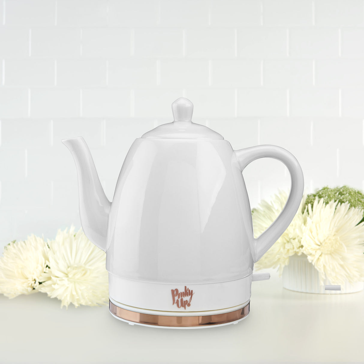 Noelle™ grey ceramic electric tea kettle by pinky up®