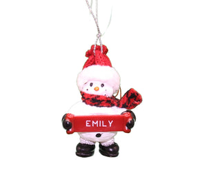 Cozy Snowman Ornament (Letters A - F) -