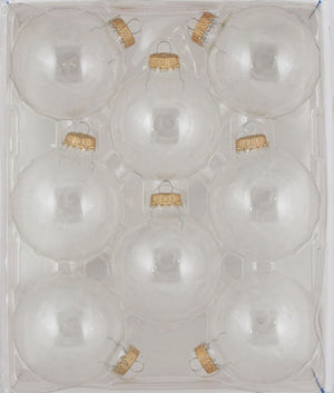 Christmas By Krebs 2 5/8 Glass Balls - Gold Caps - Clear 8 Pack