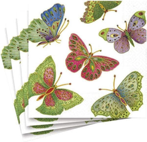 Jeweled Butterflies (Pearl) - Cocktail Napkin
