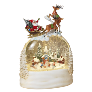 Lighted Spinning Water Globe with Sleigh