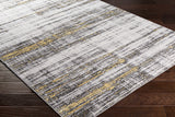 Moy Gray&Yellow Striped Area Rug - Clearance