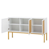 Myers Large Storage Space Sideboard with Artificial Rattan Door and Rebound Device - Buffets/Sideboards