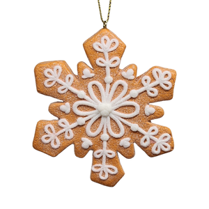 Gingerbread Snowflake Cookie Ornament -