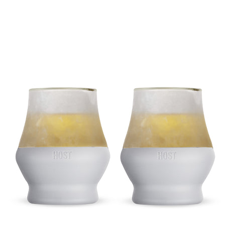 Glass Tasting FREEZE™ –(Set of 2) 6.7 oz Insulated Glass with Cooling Gel & Silicone Grip