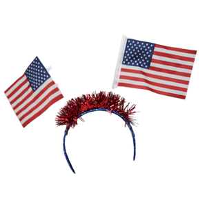 Patriotic Headband with American Flags