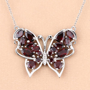 4.60 Carat Genuine Garnet .925 Sterling Silver Necklace