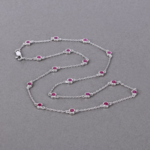 2.34 Carat Genuine Ruby .925 Sterling Silver Necklace