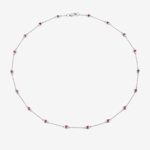 2.34 Carat Genuine Ruby .925 Sterling Silver Necklace