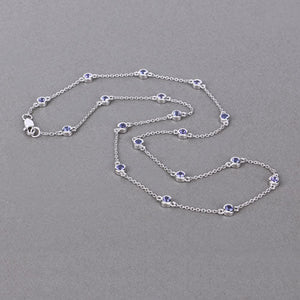1.80 Carat Genuine Tanzanite .925 Sterling Silver Necklace