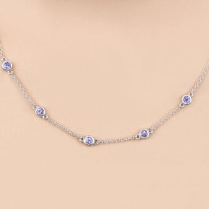 1.80 Carat Genuine Tanzanite .925 Sterling Silver Necklace