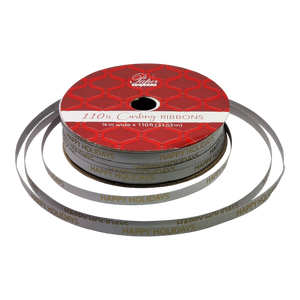 1/8 Inch Curling Ribbon - 110 Feet - Happy Holidays