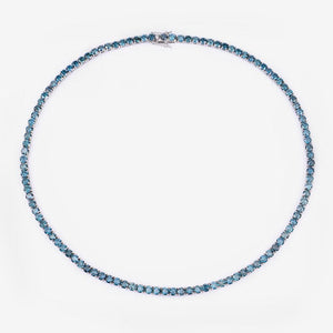 33.24 Carat Genuine Blue Diamond 14K White Gold Necklace