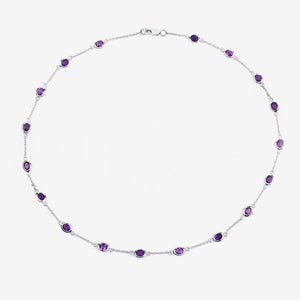 6.12 Carat Genuine Amethyst .925 Sterling Silver Necklace