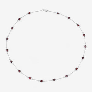 8.10 Carat Genuine Garnet .925 Sterling Silver Necklace