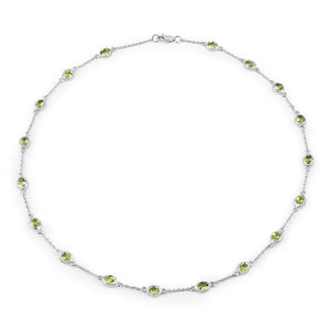 6.30 Carat Genuine Peridot .925 Sterling Silver Necklace