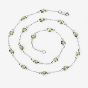 6.30 Carat Genuine Peridot .925 Sterling Silver Necklace