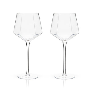 Seneca Diamond Crystal Wine Glasses Set of 2