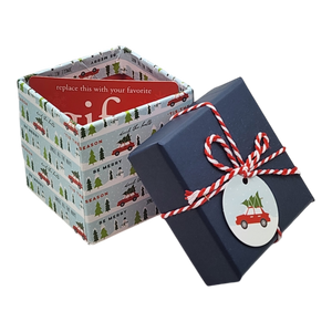 Gift Box Cube for Gift Cards - 3" x 3" -  Bringing Home the Tree