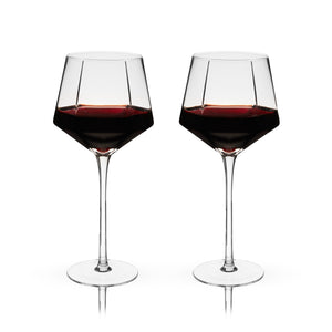 Seneca Diamond Crystal Wine Glasses Set of 2