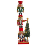 Stacked Nutcracker with Lighted Tree - 18 Inch