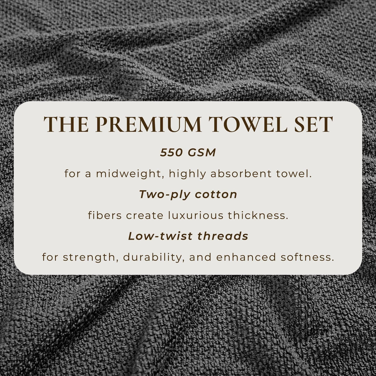 Cotton textured bath towel set - acacia collection