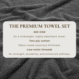 Cotton textured bath towel set - acacia collection