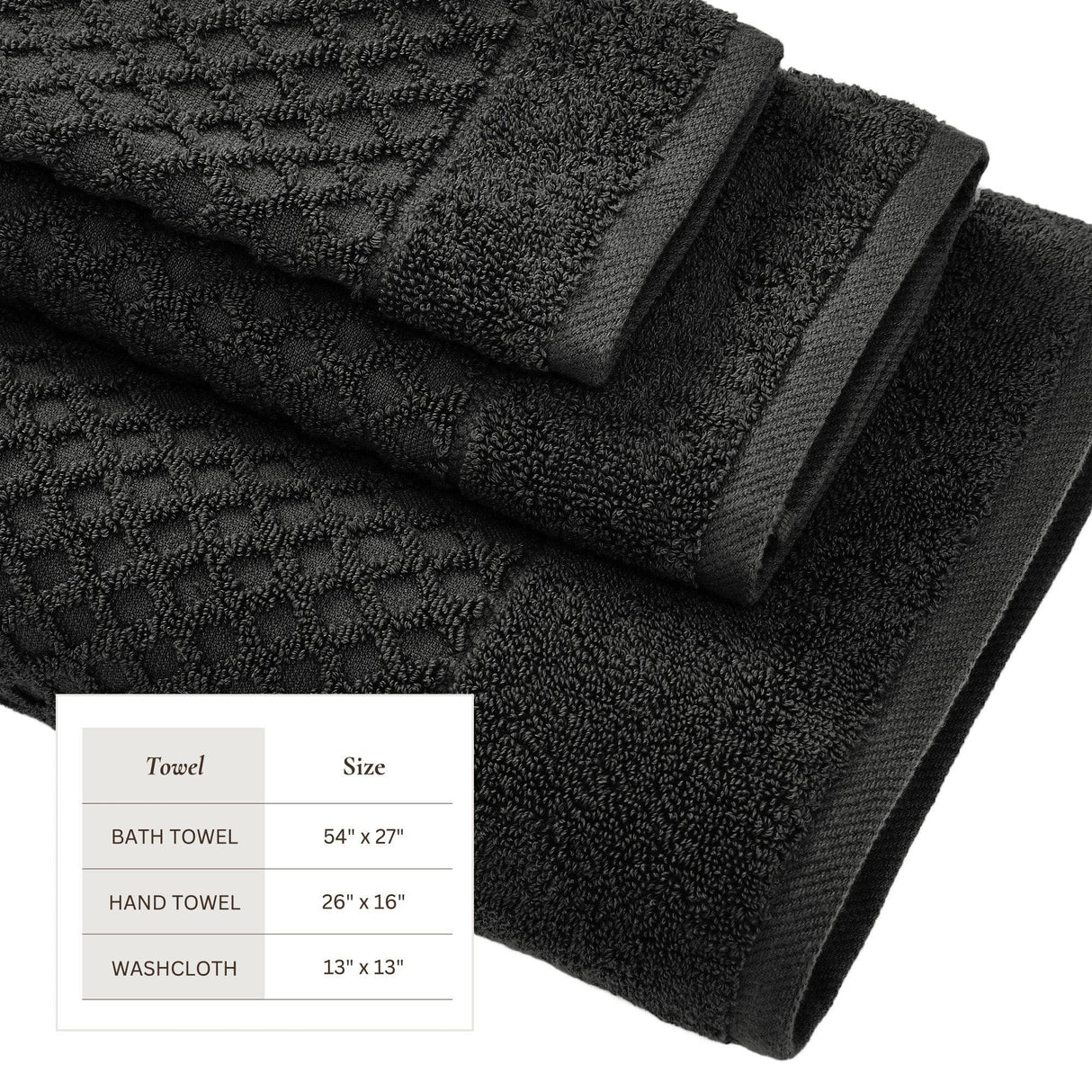 Cotton diamond waffle weave bath towel set - grayson collection