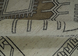 Natural Wool Hand Knotted Ivory, Beige and Black Traditional Heriz Serapi Wool Multi Size wool Area Rug, Kids, Living Room and Bedroom Rug