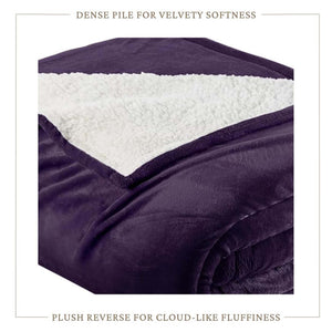 Velvet Plush Sherpa Bed Blanket - Sherpa Fleece Collection