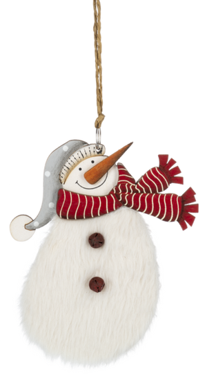 Fuzzy Snowman Ornament -