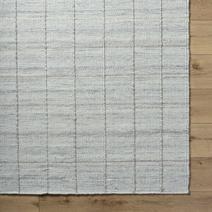 Nissa Light Gray Checkered Wool Rug